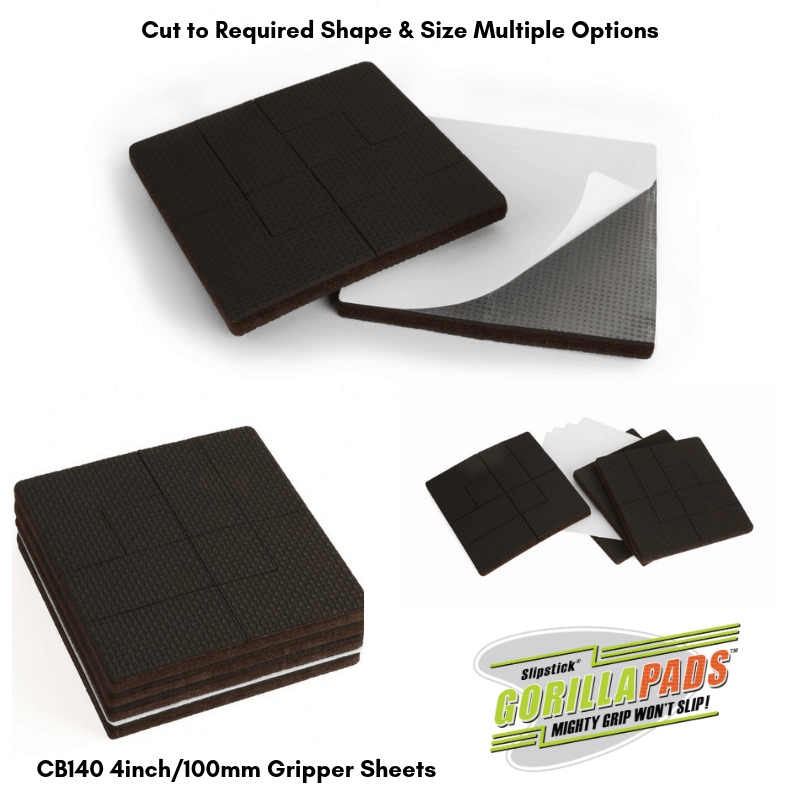 Slipstick GorillaPads Gripper Anti-skid 8-Pack 2-in Black Rubber