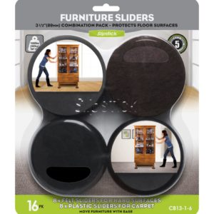 CB13-1-6 89mm Furniture Sliders for Carpet & Hardwood Image 1