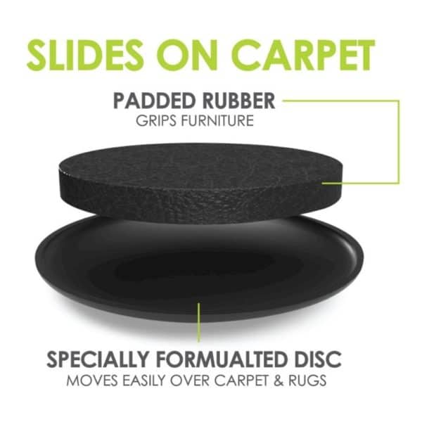 CB132 Slipstick 127mm 5 inch Round Furniture Sliders For Moving Furniture on Carpet Pack Of 4 How it Works