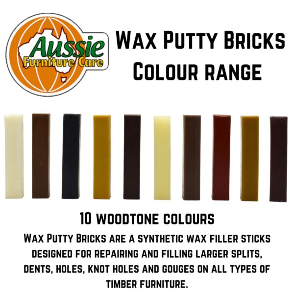Aussie Furniture Care Wax Putty Bricks Colours