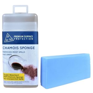 Premium Surface Protection Chamois Outside of PLASTIC Container