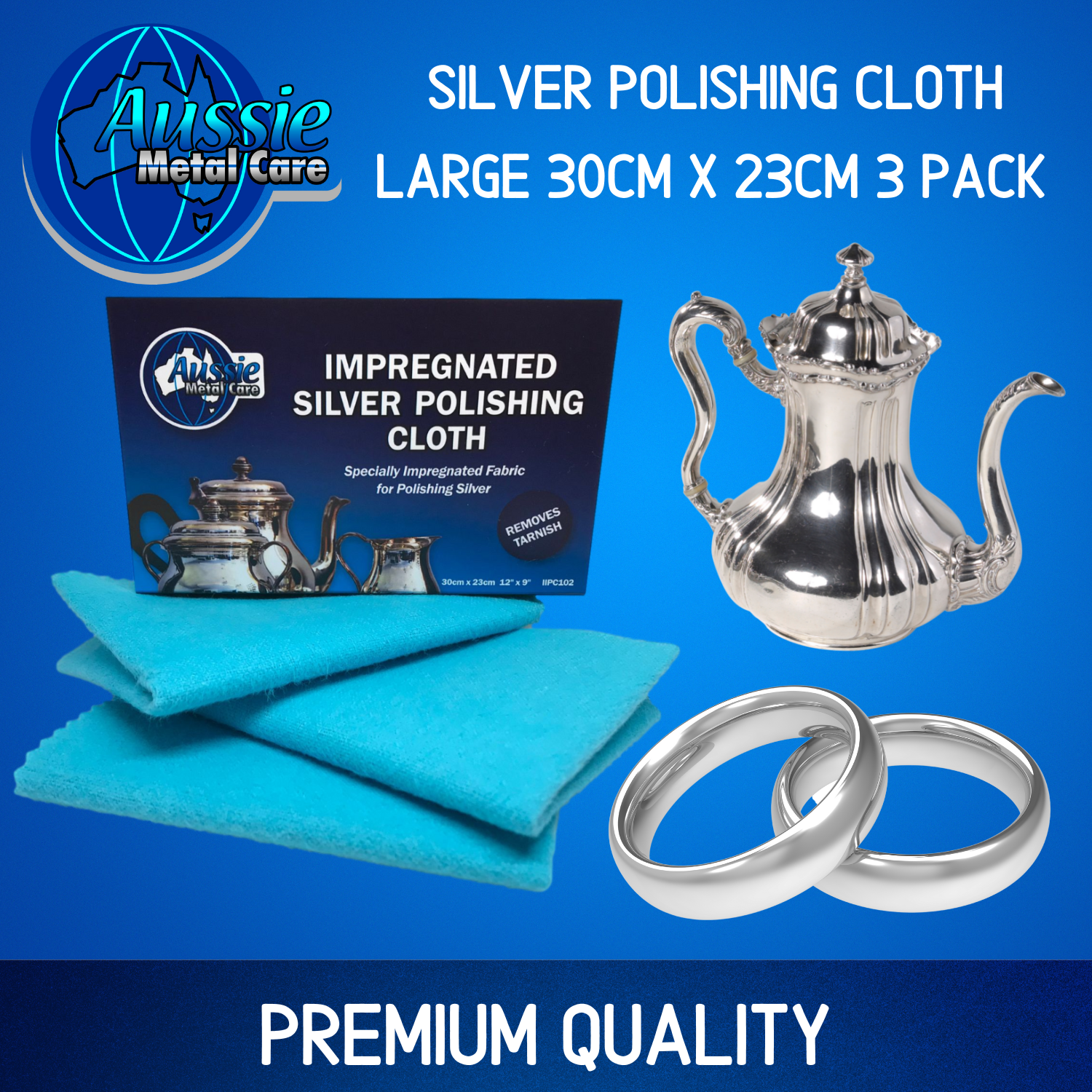 AMC Gold Cleaning & Polishing Cloth Triple Pack