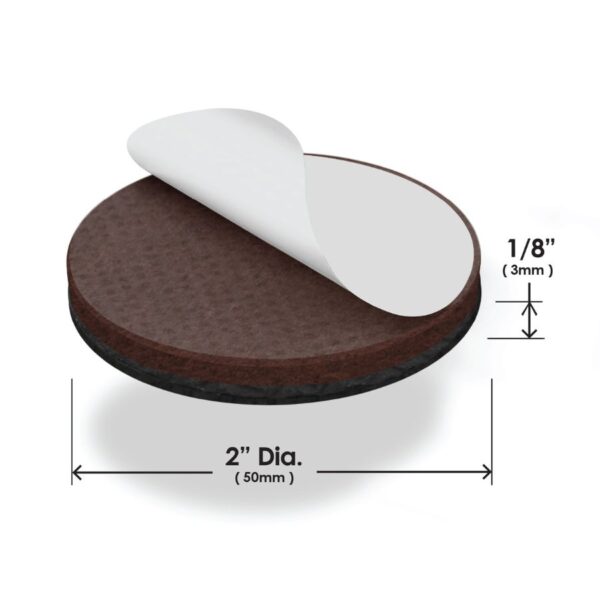 Slipstick CB151 2 50mm Square Peel Stick Furniture Gripper Pads-Floor Protectors Dimensions