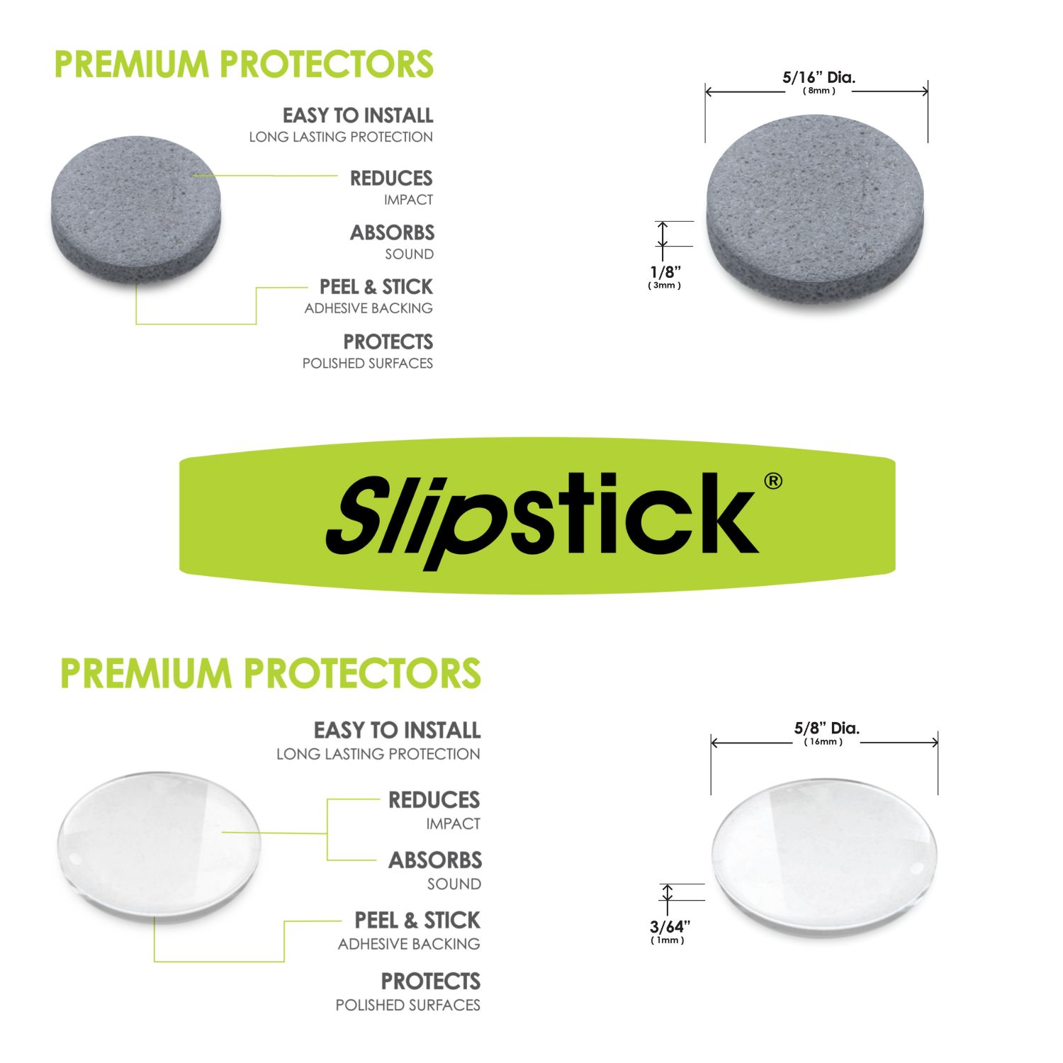 Slipstick Premium Adhesive Universal Protector Pads & Bumpers Variety Pack - 194 ct